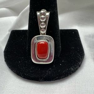 Sterling Silver Pendent with red stone